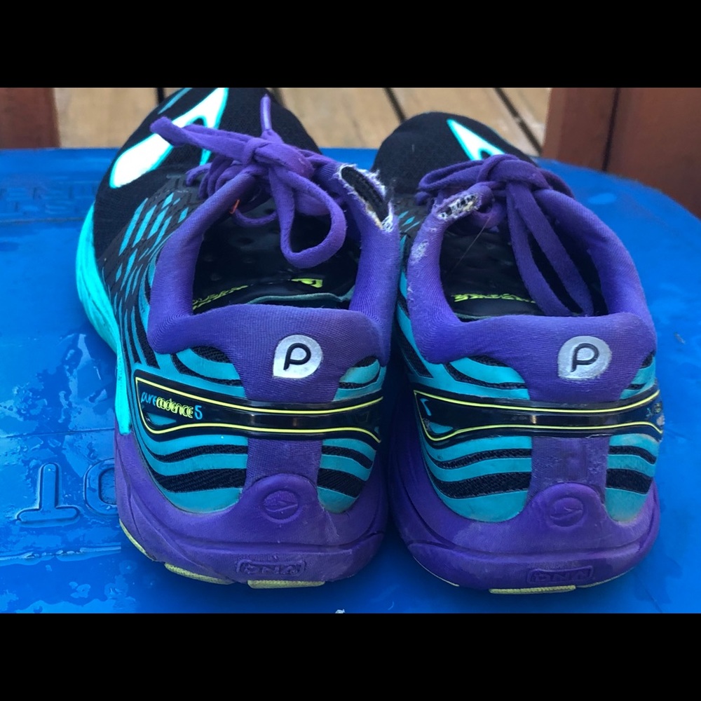 Brooks Pure Cadence 5 Black Purple Aqua Sneakers - Picture 6 of 11